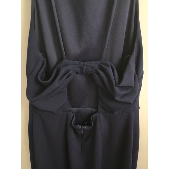 Anthropologie BHLDN Gown Women 8 Blue London Crepe Tie Back Slit Glam Maxi Dress - Picture 11 of 15